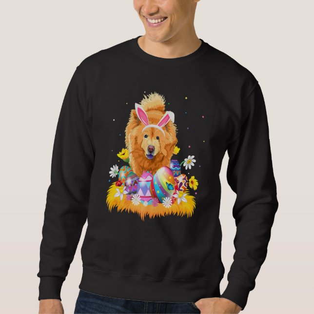 Funny Easter Egg  Chow Chow Dog Easter Sunday Sweatshirt (Front)