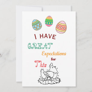 Funny Easter Egg-Cited Expectations Cute Easter Invitation
