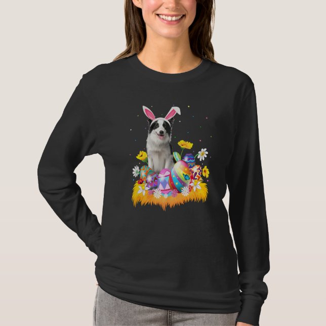 Funny Easter Egg  Collie Dog Easter Sunday T-Shirt (Front)