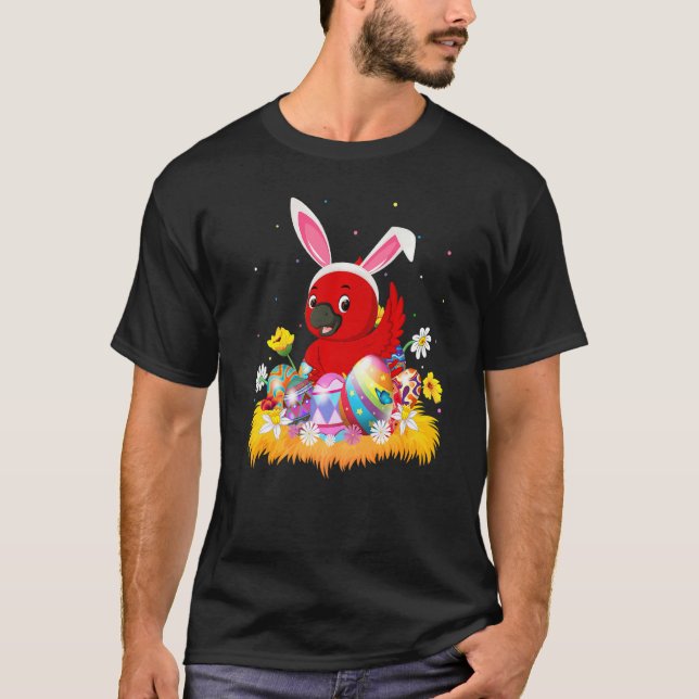 Funny Easter Egg  Cute Cardinal Bird Easter Sunday T-Shirt (Front)