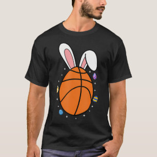 Funny Easter Egg Floppy Bunny Ears Basketball T-Shirt