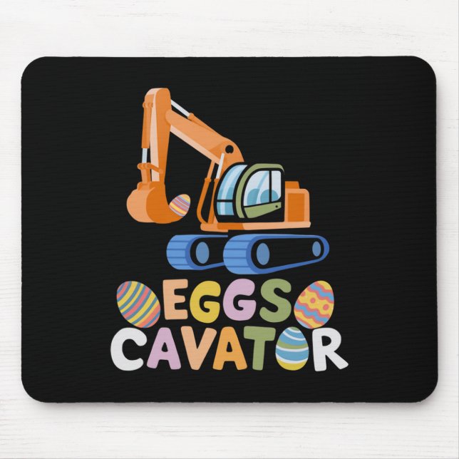 Funny Easter Egg Hunt With Trucks And Construction Mouse Mat (Front)