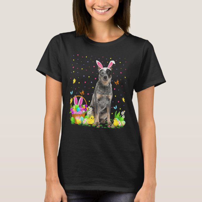 Funny Easter Egg Hunting Australian Cattle Dog Eas T-Shirt (Front)