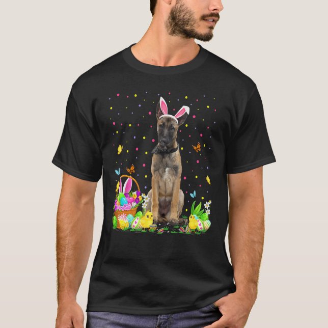 Funny Easter Egg Hunting Belgian Shepherd Dog East T-Shirt (Front)