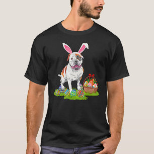 Funny Easter Egg Hunting Bunny American Bulldog Ea T-Shirt