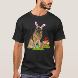 Funny Easter Egg Hunting Bunny German Shepherd Dog T-Shirt