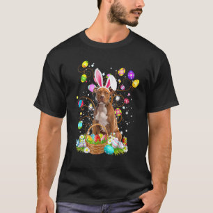 Funny Easter Egg Hunting Pitbull Dog Easter Day T-Shirt