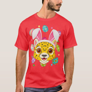 Funny Easter Egg Lover Bunny Ear Cheetah Face East T-Shirt