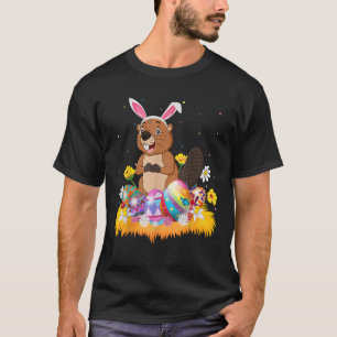 Funny Easter Egg Lover Cute Beaver Easter Sunday T T-Shirt