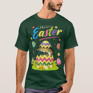 Funny Easter Egg Lover Northern Pike Fish Happy Ea T-Shirt
