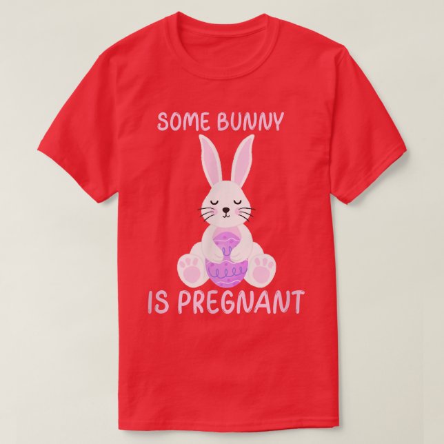 Funny Easter Egg Pregnancy Announcement Reveal Som T-Shirt (Design Front)