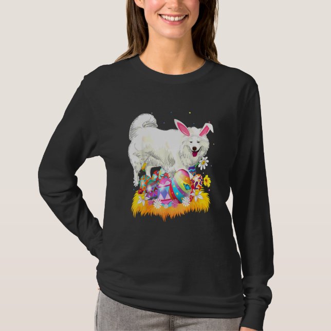 Funny Easter Egg  Samoyed Dog Easter Sunday T-Shirt (Front)