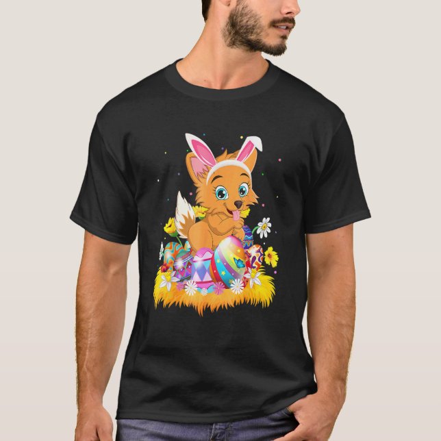 Funny Easter Egg  Welsh Corgi Dog Easter Sunday T-Shirt (Front)