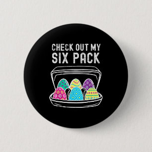 Funny easter egg workout check out six pack absFun 6 Cm Round Badge
