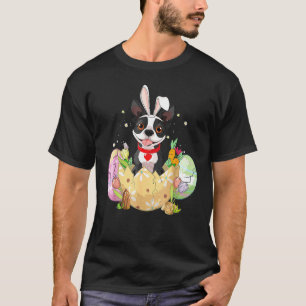 Funny Easter Eggs Boston Terrier Bunny Dog Christi T-Shirt