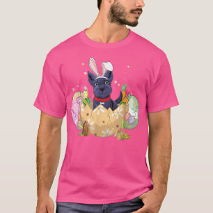 Funny Easter Eggs Scottie Bunny Dog Lover Christia T-Shirt
