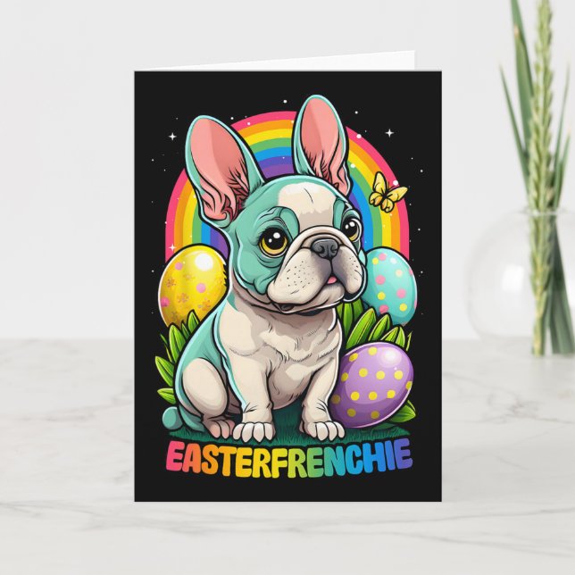 Funny Easter French Bulldog Easterfrenchie Cute Fr Card (Front)