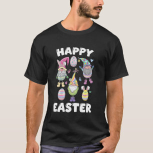 Funny Easter Garden Gnomes Happy Easter Egg Bunny T-Shirt