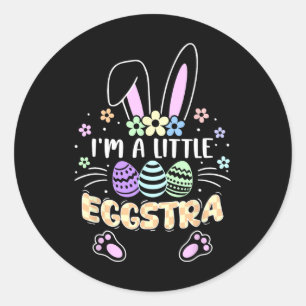 Funny Easter Girls Kids Toddler I'm A Little Eggst Classic Round Sticker