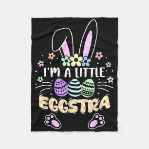 Funny Easter Girls Kids Toddler I'm A Little Eggst Fleece Blanket