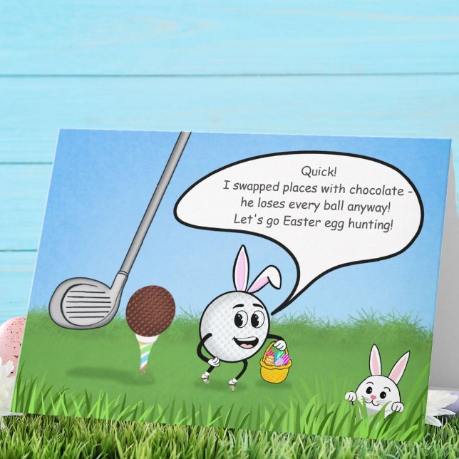 Funny Easter Golf Ball Easter Egg Hunt Humor Card (Creator Uploaded)