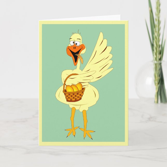 Funny Easter Goose Greeting Card (Front)