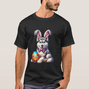 Funny Easter Husky Dog Lover Bunny Egg Eggs Rabbit T-Shirt