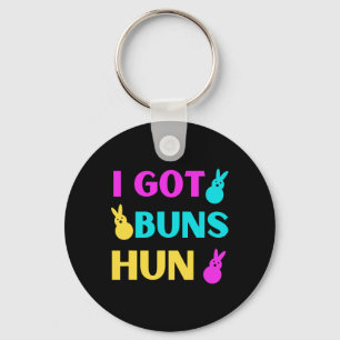 Funny Easter - I Got Buns Marshmallow Candy Bunnie Key Ring