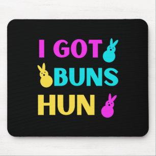 Funny Easter - I Got Buns Marshmallow Candy Bunnie Mouse Mat