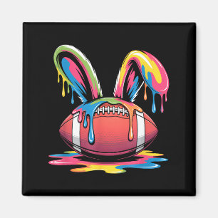 Funny easter ice-cream dripping design football magnet