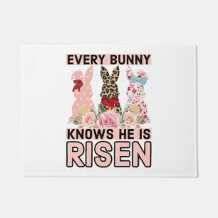 Funny Easter Jesus, Every Bunny Knows He Is Risen Doormat