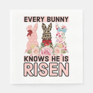 Funny Easter Jesus, Every Bunny Knows He Is Risen Napkin
