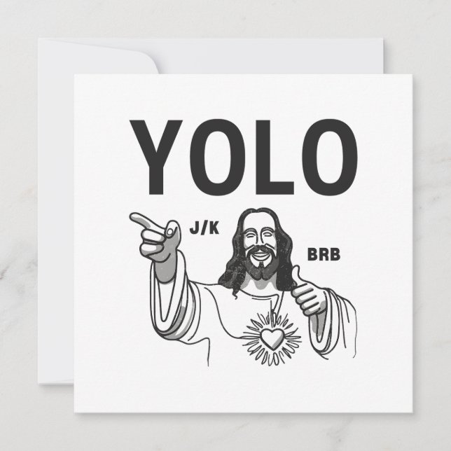 Funny Easter Jesus YOLO Joking BRB  Holiday Card (Front)