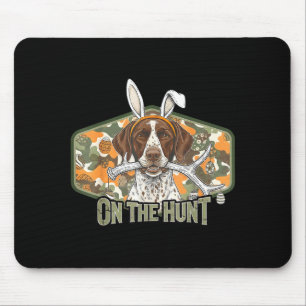 Funny easter labrador retriever on the hunt bunny mouse mat