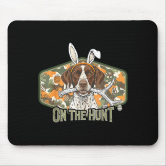 Funny easter labrador retriever on the hunt bunny mouse mat