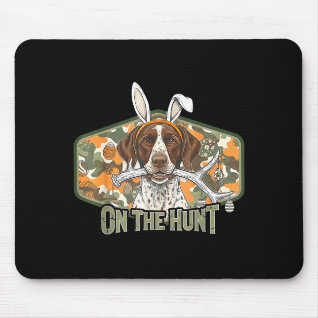 Funny easter labrador retriever on the hunt bunny mouse mat (Front)