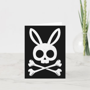 Funny Easter Pirate Jolly Roger Bunny Skull Rabbit Card