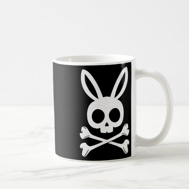 Funny Easter Pirate Jolly Roger Bunny Skull Rabbit Coffee Mug (Right)