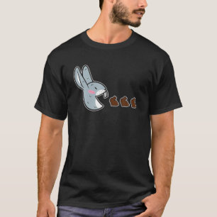 Funny Easter Rabbit Eating Chocolate Easter Bunnie T-Shirt