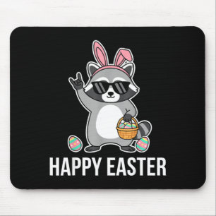 Funny easter racoon costume toddler egg hunt mouse mat