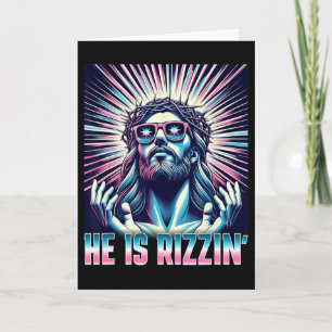 Funny Easter Resurrection Rizz Meme He Is Rizzin J Card