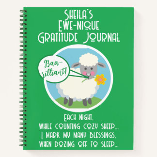 Funny Easter Sheep Custom Name Gratitude Journal 
