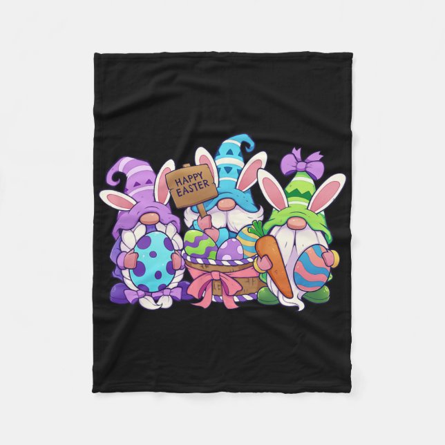 Funny Easter Shirt Happy Easter Gnomes Easter Bysk Fleece Blanket (Front)