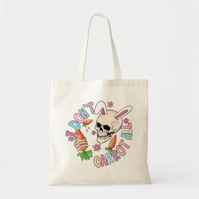 Funny Easter Skull Tote Bag (Front)