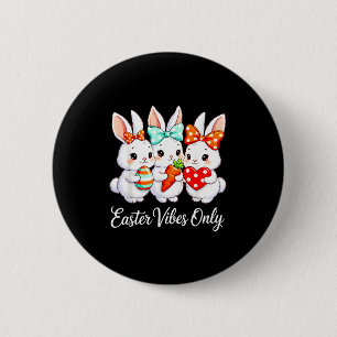 Funny easter squad bunnies family matching retro 6 cm round badge