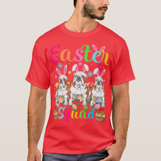 Funny Easter Squad Bunny Ear English Bulldog Happy T-Shirt