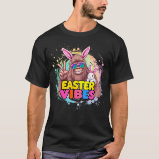 Funny Easter Vibes Bigfoot Bunny Ears Sasquatch T-Shirt