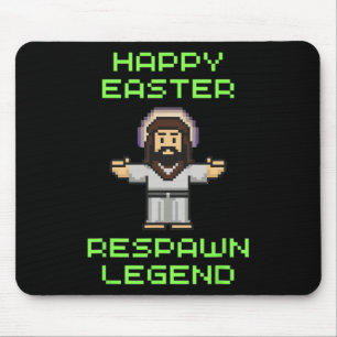 Funny Easter Video Game Jesus - Respawn Legend - V Mouse Mat