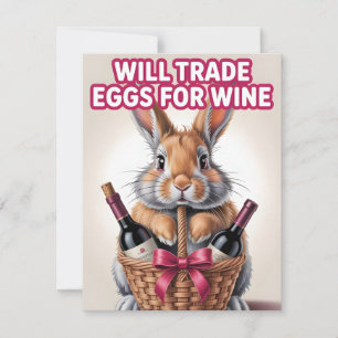 Funny Easter Wine Bunny Design Holiday Card