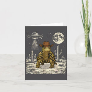 Funny Eastern Box Turtle Cowboy Western Ufo Card
